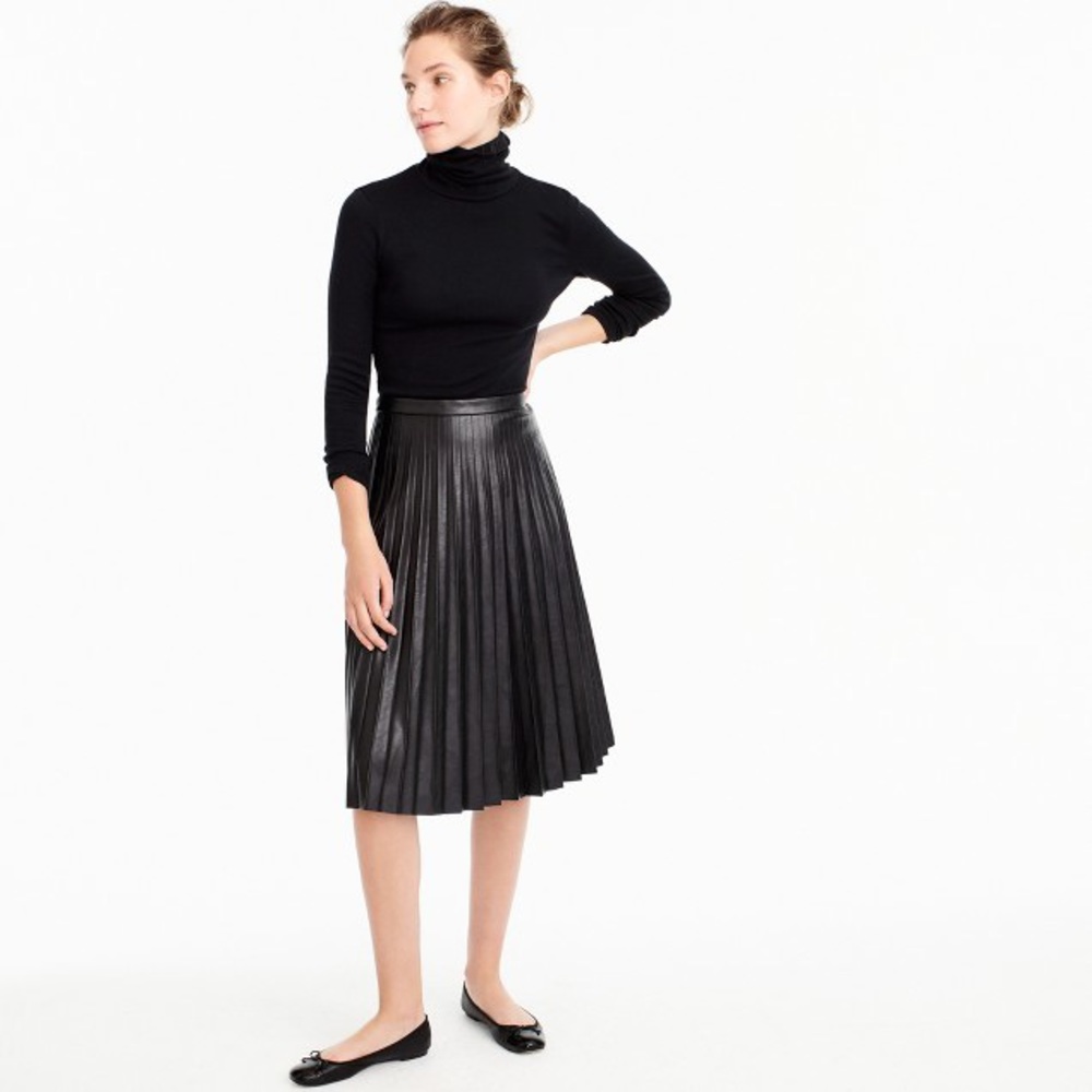 Jcrew Faux Leather Pleated skirt